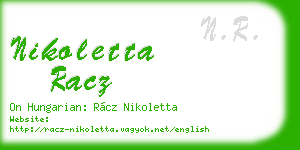 nikoletta racz business card